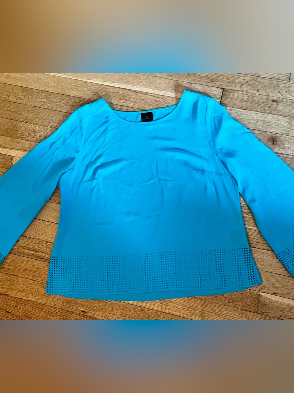 Worthington Silky Teal Blouse Sz Lg